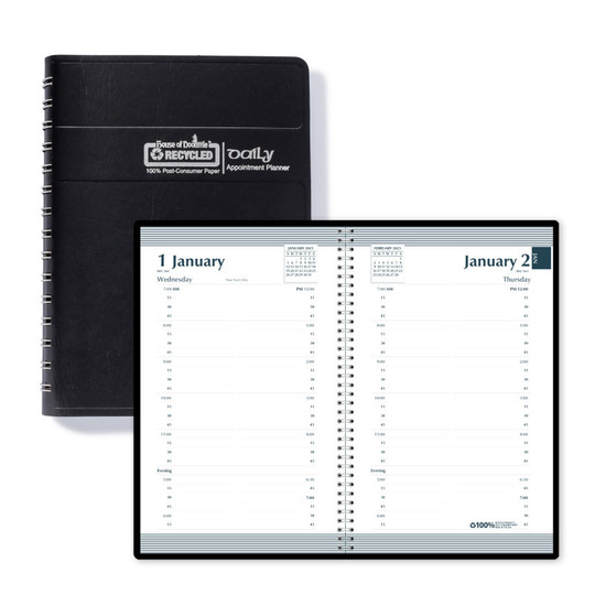 Recycled Daily Calendar Planner Black Cover