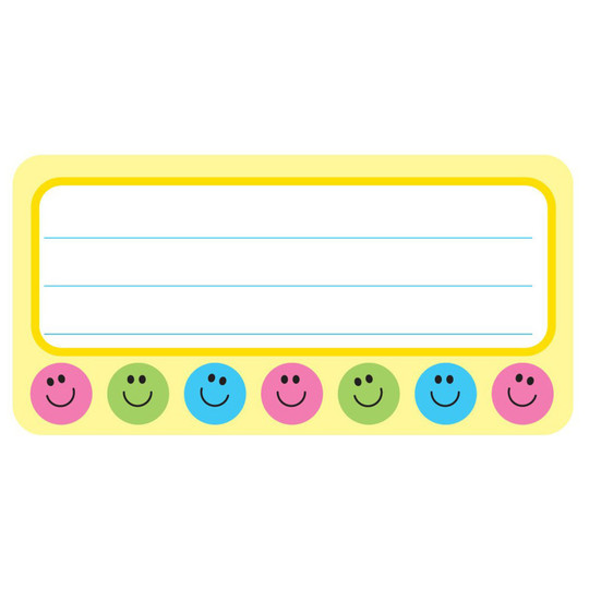 Smile Nametags, 1-5/8'' x 3-1/4'' , Pack of 36