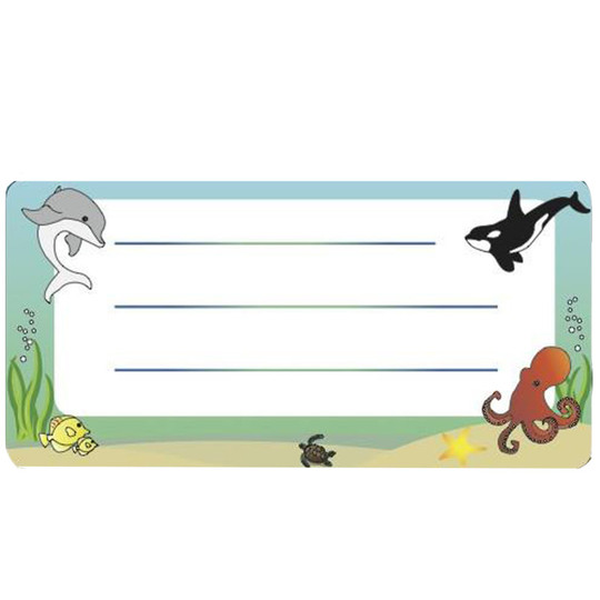 Ocean Life Nametags, 1-5/8'' x 3-1/4'' , Pack of 36