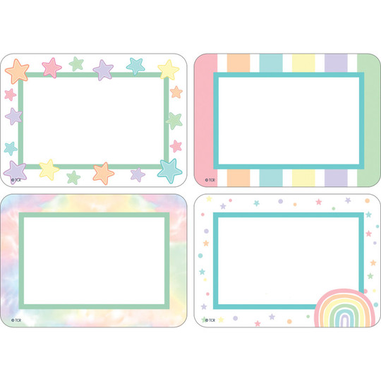 Pastel Pop Name Tags / Labels Multi-Pack, 36 Per Pack, 6 Packs