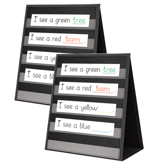 Black Desktop Pocket Chart, 15-1/2'' x 12'', Pack of 2