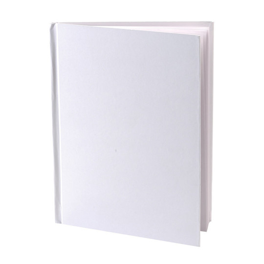 Blank Hardcover Book, White Pages, 5'' x 4'' Portrait, 14 Sheets/28 Pages