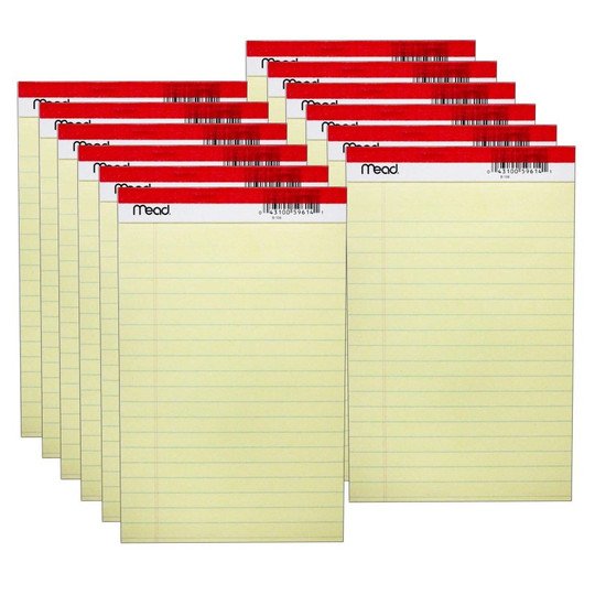 Junior Legal Pad, 5'' x 8'', 50 Sheets Per Pad, 12 Pads