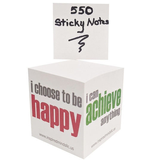 Inspirational Sticky Notes Memo Cube, 2-3/4'', 550 Sheets
