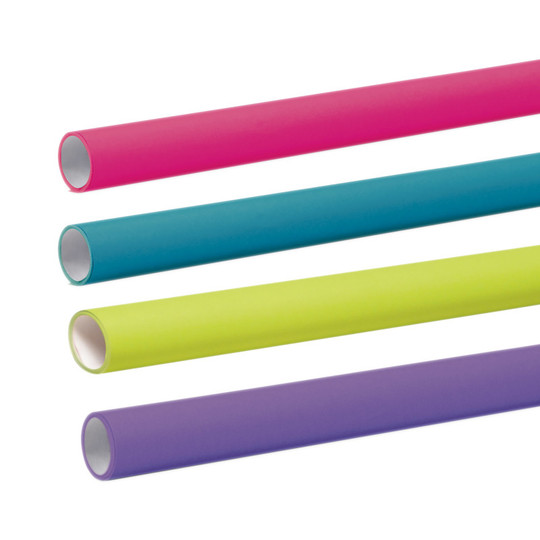 Bulletin Board Art Paper, Bright Assortment, 48'' x 12', 4 Rolls