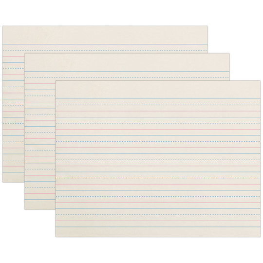 Newsprint Handwriting Paper, Dotted Midline, Grade 1, 5/8'' x 5/16'' x 5/16'' Ruled Long, 10-1/2'' x 8'', 500 Sheets Per Pack, 3 Packs
