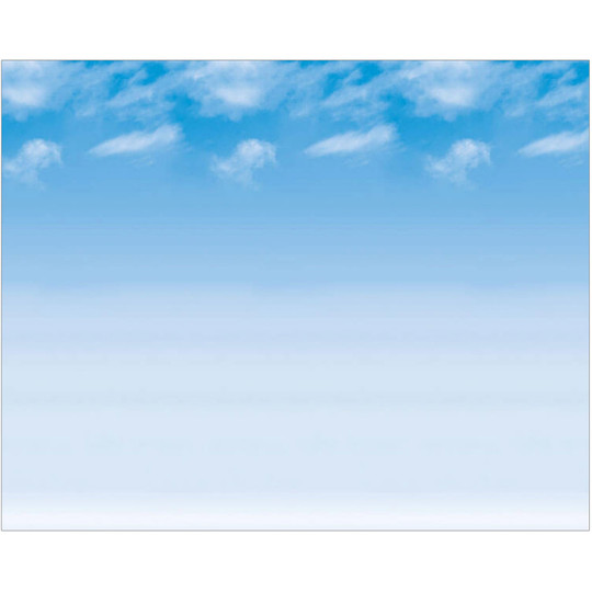 Bulletin Board Art Paper, Wispy Clouds, 48'' x 12', 4 Rolls