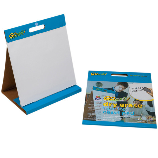 Dry Erase Table Top Easel Pad, Non-Adhesive, White, 16'' x 15'', 10 Sheets