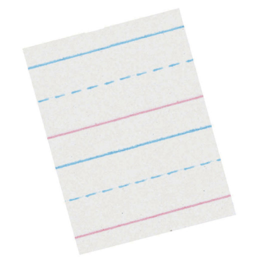 Sulphite Handwriting Paper, Dotted Midline, Grade 1, 5/8'' x 5/16'' x 5/16'' Ruled Long, 10-1/2'' x 8'', 500 Sheets