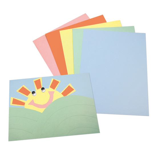 Pastel Tagboard, 5 Assorted Colors, 9'' x 12'', 100 Sheets Per Pack, 2 Packs
