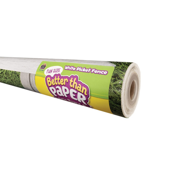 Fun Size Better Than Paper Bulletin Board Roll, 18'' x 12', White Picket Fence
