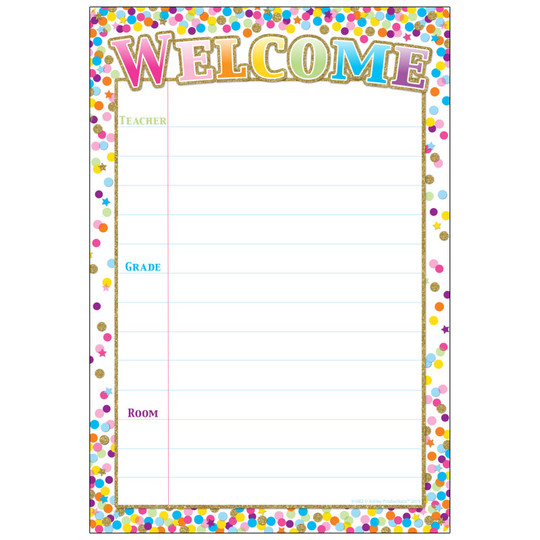 Smart Poly Chart Confetti Welcome, 13'' x 19''