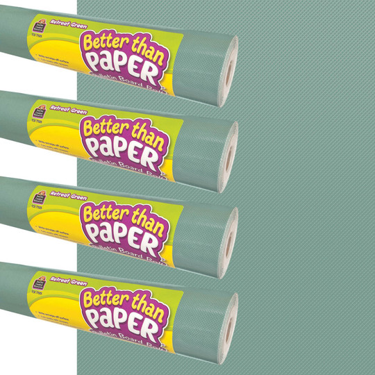 Better Than Paper Bulletin Board Roll, 4' x 12', Retreat Green, 4-Pack