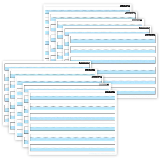 Smart Poly PosterMat Pals Space Savers, 13'' x 9-1/2'', 1'' Handwriting Highlighted Blue, Pack of 10