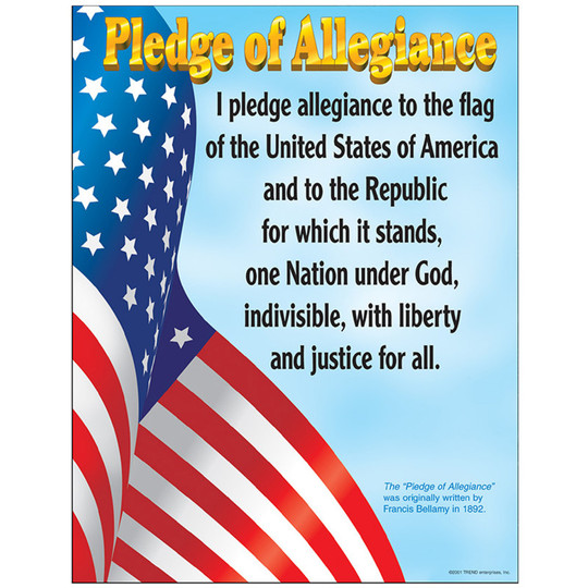 Pledge of Allegiance Learning Chart, 17'' x 22''