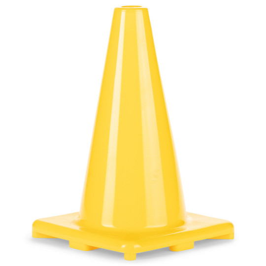Hi-Visibility Flexible Vinyl Cone, weighted, 12'', Yellow