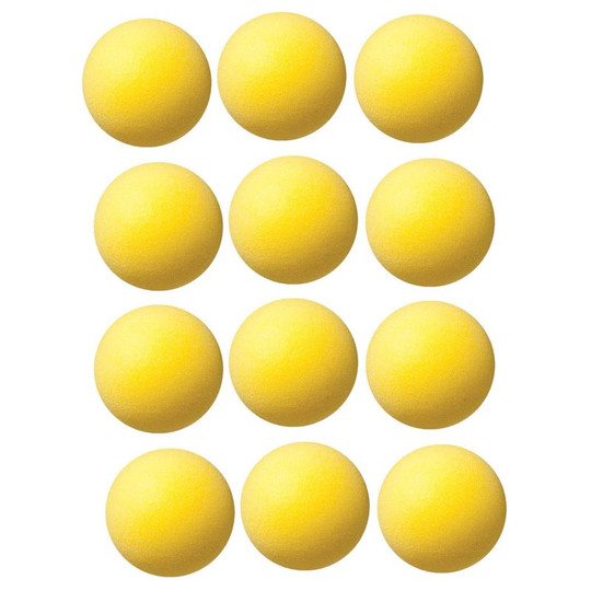 Uncoated Regular Density Foam Ball, 4'', Yellow, Pack of 12