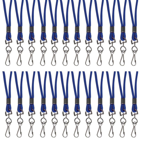 Standard Lanyard, Blue, Swivel Hook, Pack of 24