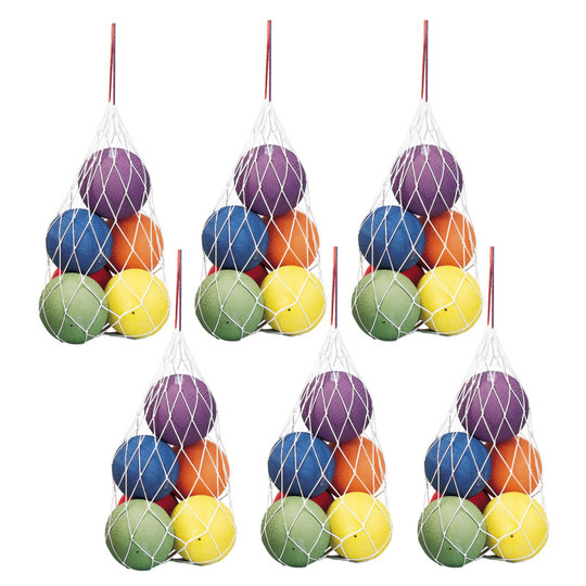 Mesh Sports Ball Bag with Drawstring, 24'' x 36'', Pack of 6