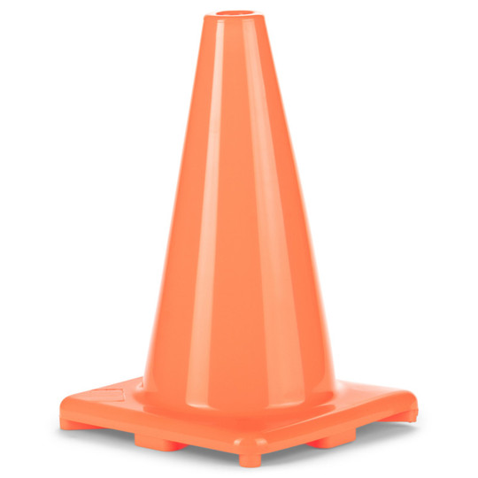 Hi-Visibility Flexible Vinyl Cone, weighted, 12'', Orange