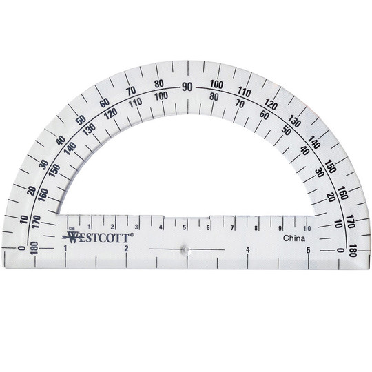 Protractor 6'', 180 degree, Clear