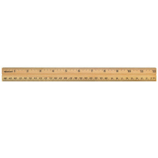 School Wood Ruler, 12''
