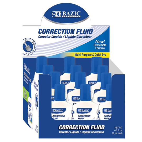 Correction Fluid with Foam Brush, .7 fl oz (20 mL)
