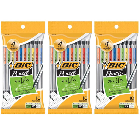 Mechanical Pencils, .7mm, 10 Per Pack, 3 Packs
