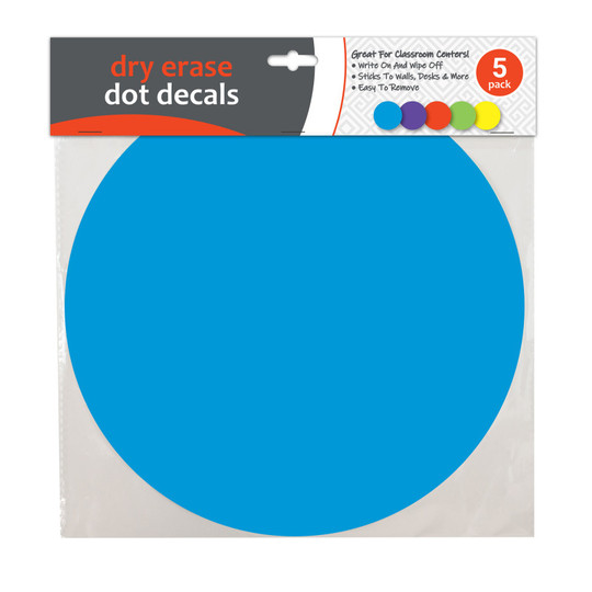Dry Erase Dot Decals, Assorted, 11'', Pack of 5