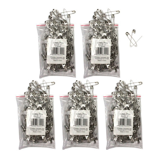 Safety Pins 2'', 144 Per Pack, 5 Packs