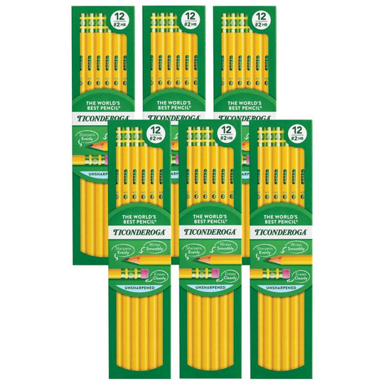 N. Pencils, Unsharpened, 12 Per Pack, 6 Packs