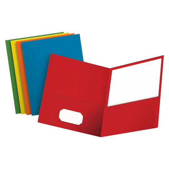 Twin Pocket Folders, Assorted Colors, Box of 25