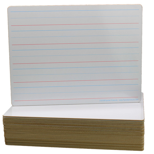 Double-Sided Dry Erase Board, 9''W x 12''L, Pack of 24