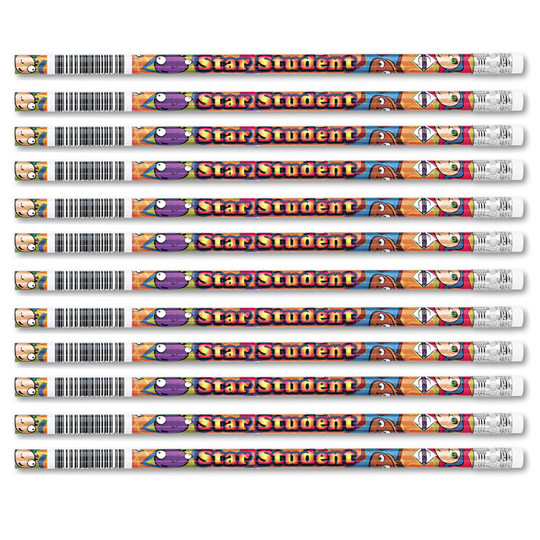 Star Student Pencils, 12 Per Pack, 12 Packs