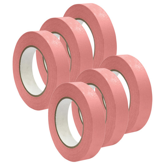 Premium Grade Masking Tape, 1'' x 55 yds, Pink, 6 Rolls