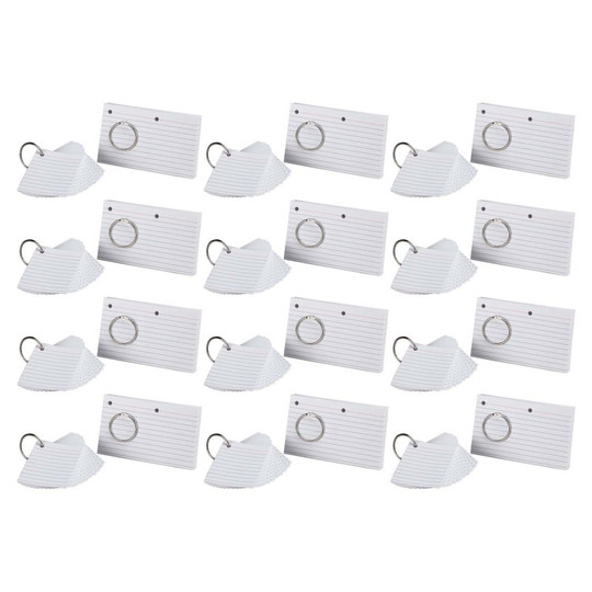 JustFlip-it! Punched & Perfed Study Cards, 3'' x 5'', 75 Per Pack, 12 Packs