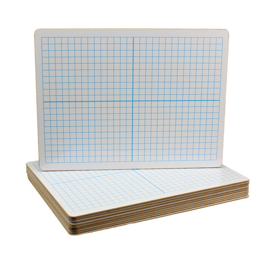 X Y Axis Dry Erase Board, Dual Sided, 9''W x 12''L, Pack of 12