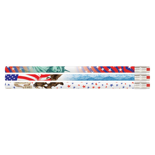 America The Beautiful Motivational Pencils, 12 Per Pack, 12 Packs