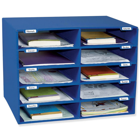 Mailbox, 10-Slot, Blue, 16-5/8''H x 21''W x 12-7/8''D