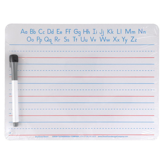 Handwriting Whiteboard Dry Erase Set, 2-Sided, Ruled/Plain, with Marker/Eraser, 9'' x 12''
