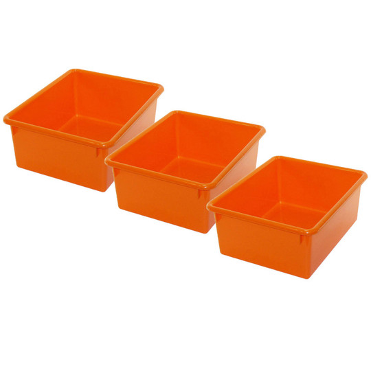 Stowaway 5'' Letter Box no Lid, Orange, Pack of 3