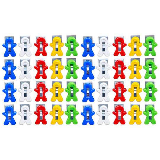 Magnet Man Magnetic Clip, Assorted Colors, 40-Piece Bucket
