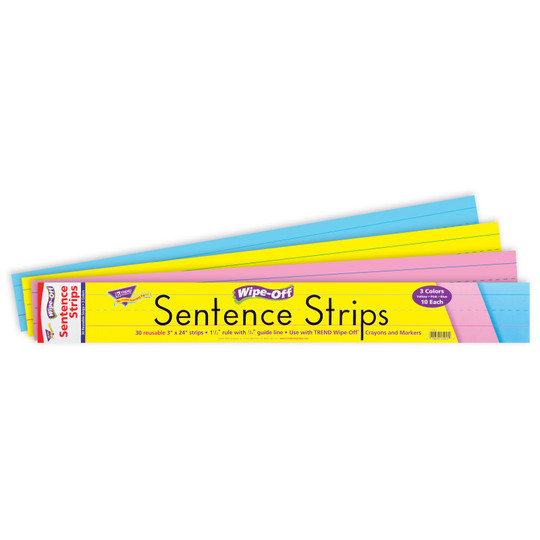 24'' Multicolor Wipe-Off Sentence Strips