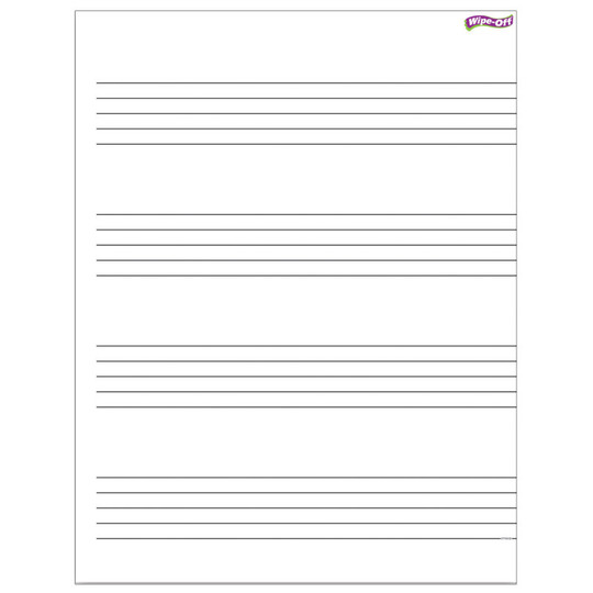Music Staff Paper Wipe-Off Chart, 17'' x 22''
