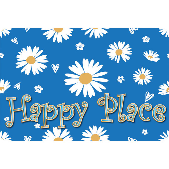 The Original Fun Mat, Welcome Mat, 1. 5'' x 2. 5'', Happy Place Welcome
