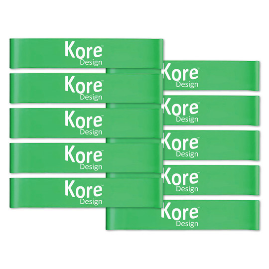 Fidget Kick Bands, Silicone, 12'' to 24'', Green, Pack of 10