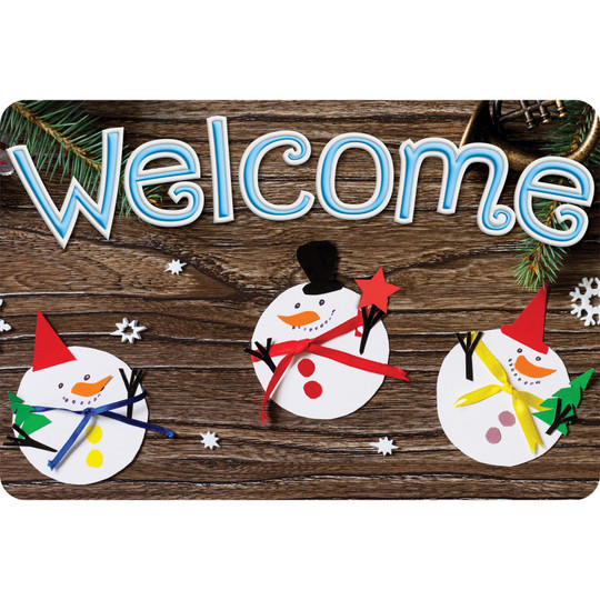 The Original Fun Mat, Welcome Mat, 1. 5'' x 2. 5'', 3 Snowmen Crafted