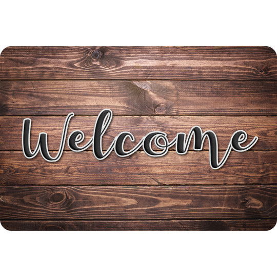 The Original Fun Mat, Welcome Mat, 1. 5'' x 2. 5'', Rustic Wood Welcome