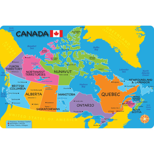 Smart Poly, The Original Fun Mat, Welcome Mat, 1. 5'' x 2. 5'', Canada Map