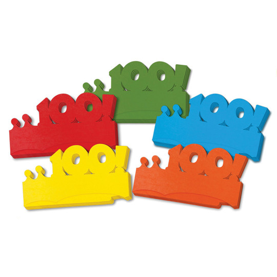 100 Days of School Paper Crowns, .5'' x 2.75'', 25 Pieces